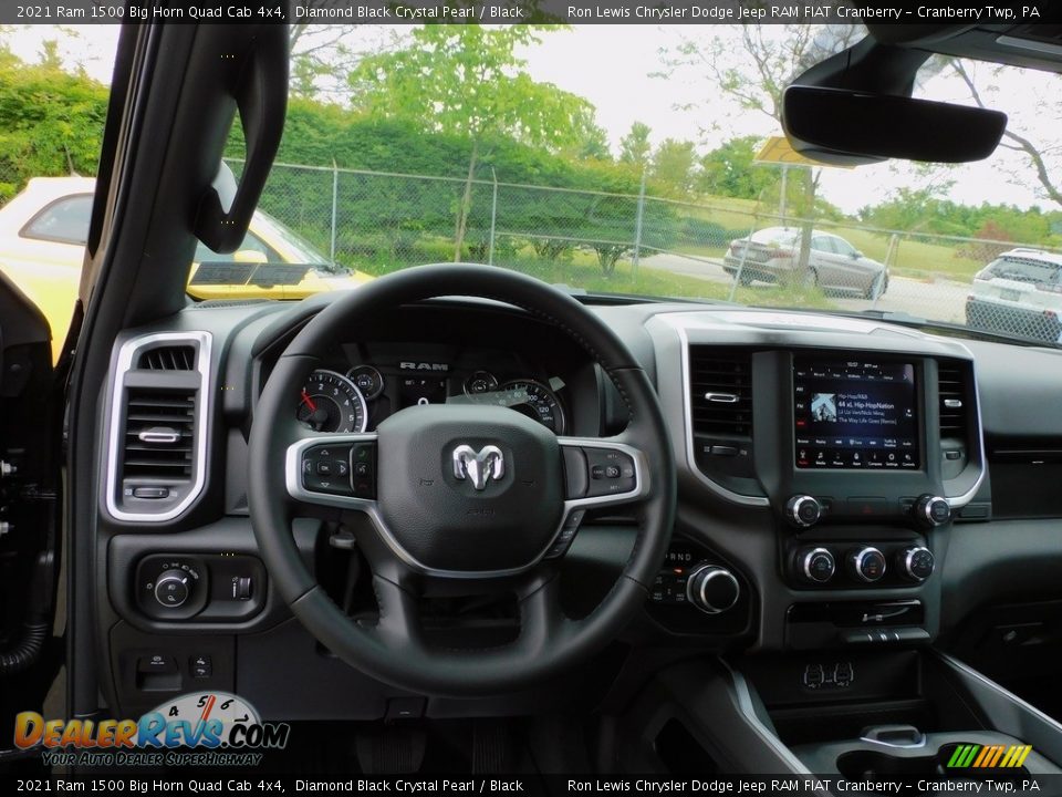 2021 Ram 1500 Big Horn Quad Cab 4x4 Diamond Black Crystal Pearl / Black Photo #13