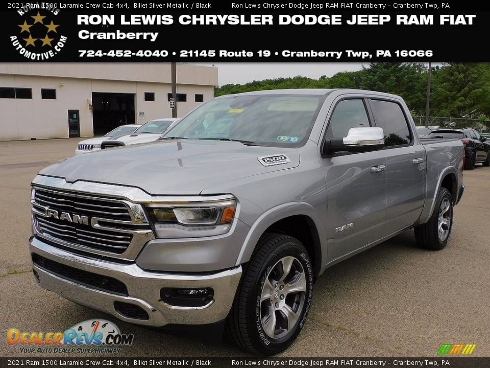 2021 Ram 1500 Laramie Crew Cab 4x4 Billet Silver Metallic / Black Photo #1