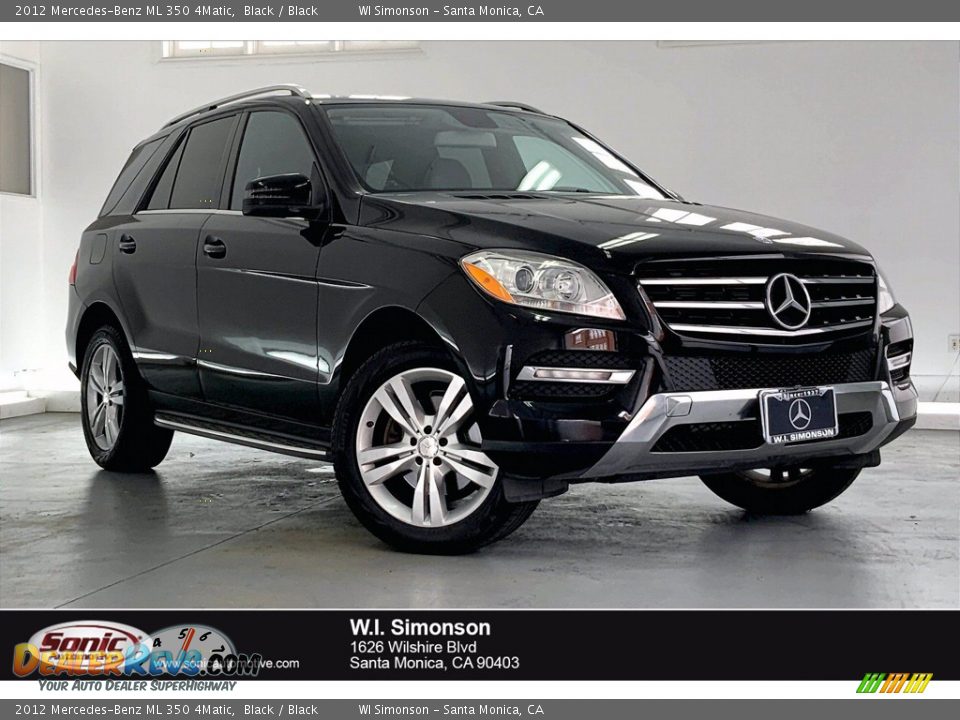 2012 Mercedes-Benz ML 350 4Matic Black / Black Photo #1