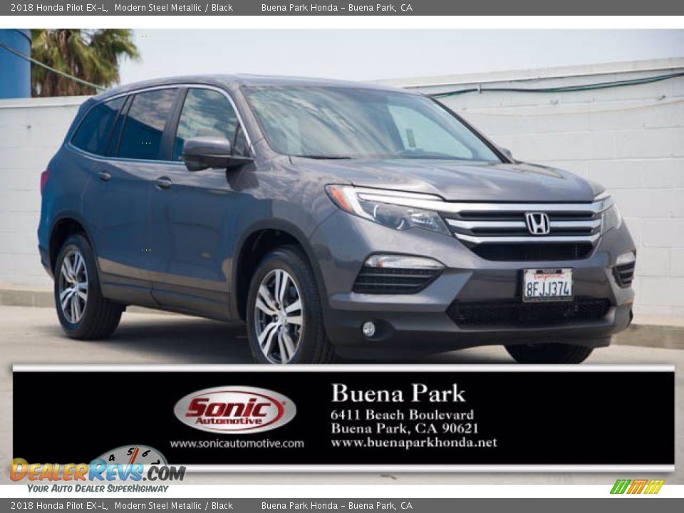 2018 Honda Pilot EX-L Modern Steel Metallic / Black Photo #1