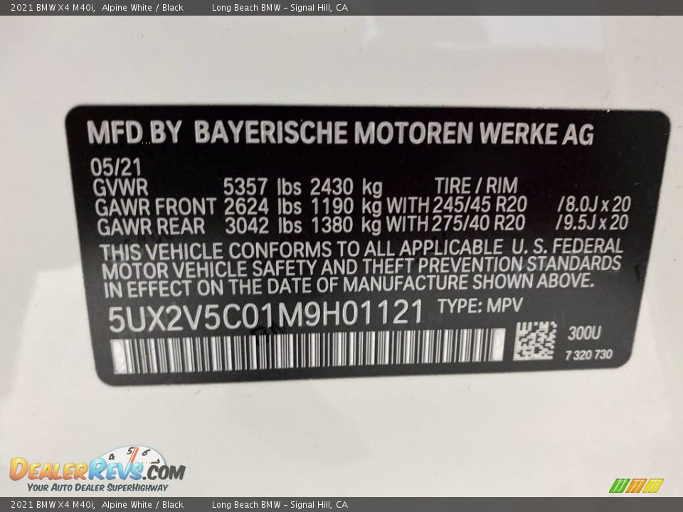 2021 BMW X4 M40i Alpine White / Black Photo #27