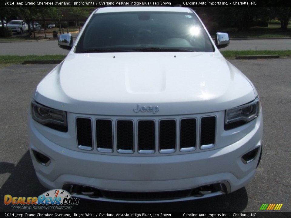 2014 Jeep Grand Cherokee Overland Bright White / Overland Vesuvio Indigo Blue/Jeep Brown Photo #5