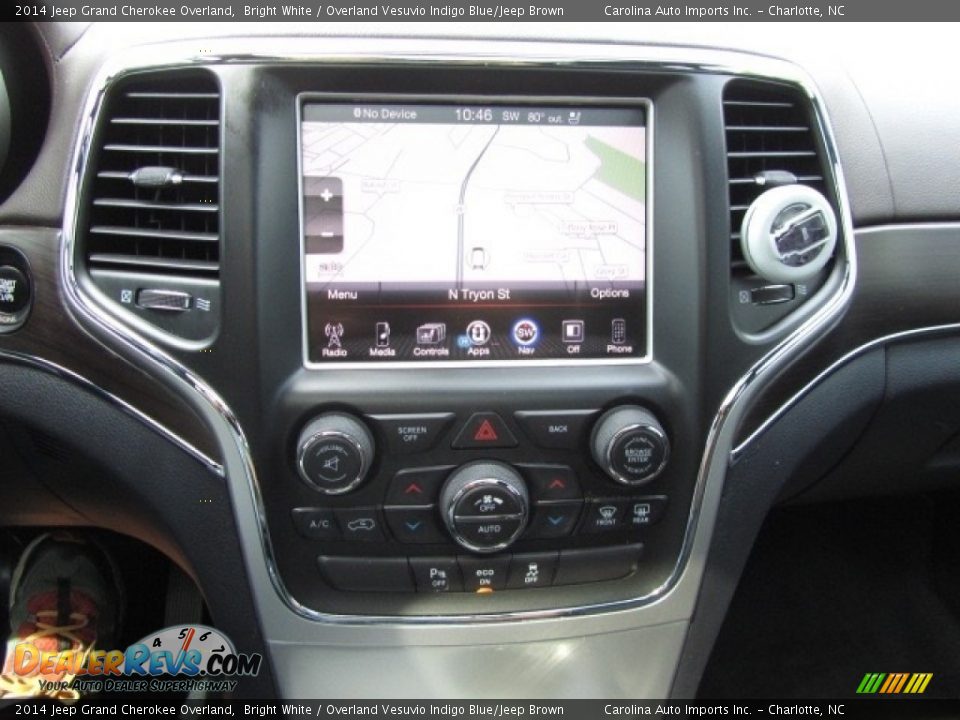2014 Jeep Grand Cherokee Overland Bright White / Overland Vesuvio Indigo Blue/Jeep Brown Photo #16