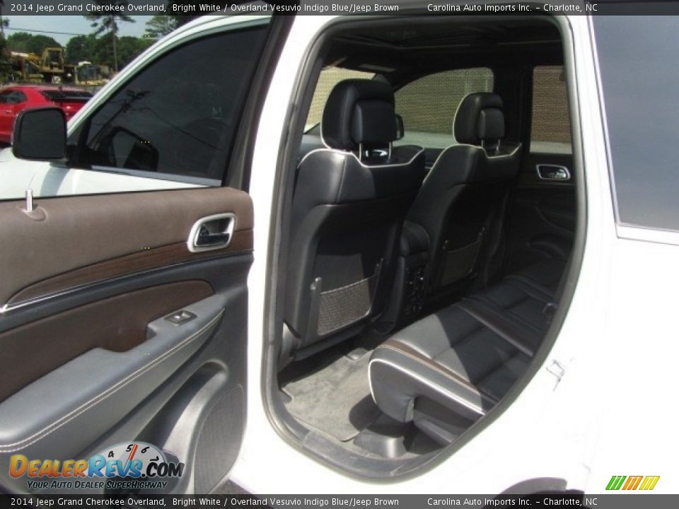 2014 Jeep Grand Cherokee Overland Bright White / Overland Vesuvio Indigo Blue/Jeep Brown Photo #19