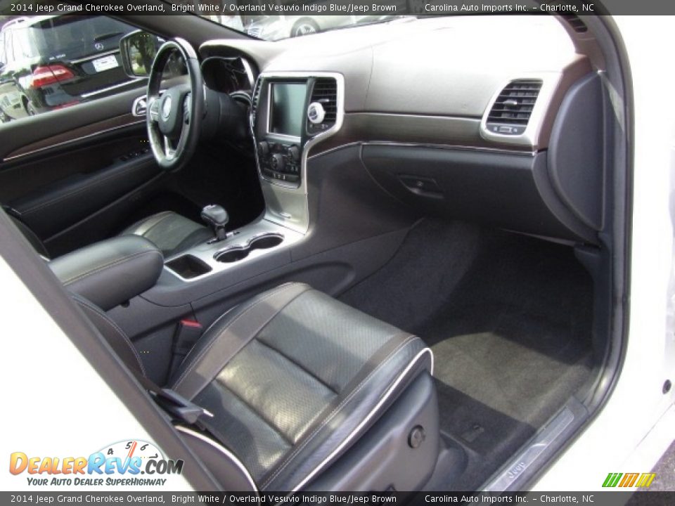 2014 Jeep Grand Cherokee Overland Bright White / Overland Vesuvio Indigo Blue/Jeep Brown Photo #21