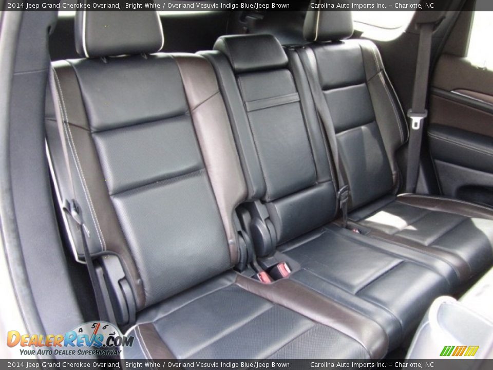 2014 Jeep Grand Cherokee Overland Bright White / Overland Vesuvio Indigo Blue/Jeep Brown Photo #24