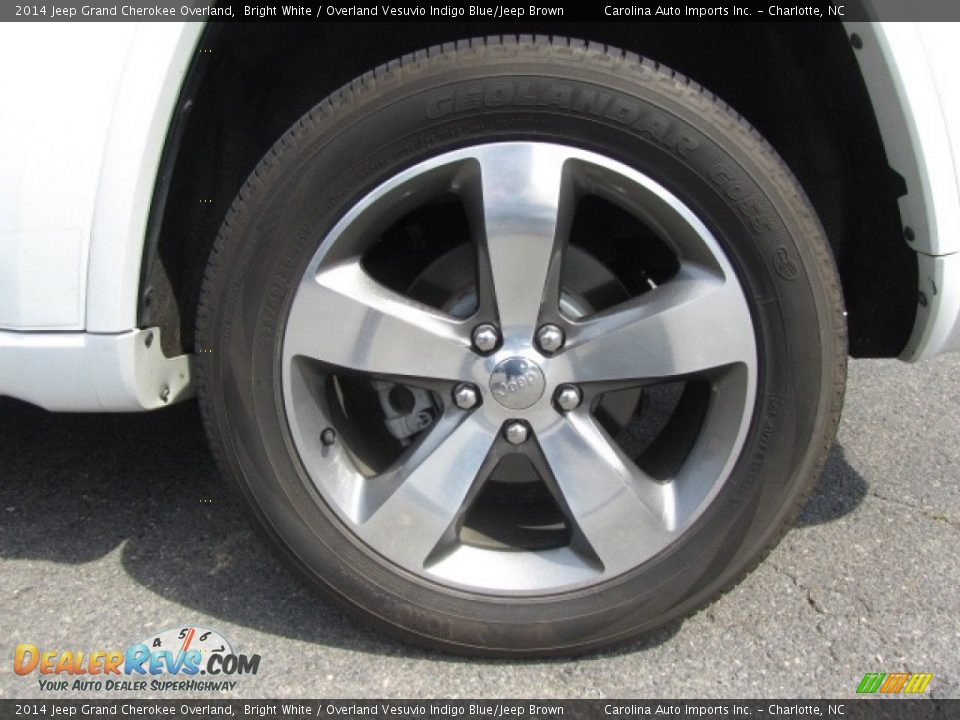 2014 Jeep Grand Cherokee Overland Bright White / Overland Vesuvio Indigo Blue/Jeep Brown Photo #26