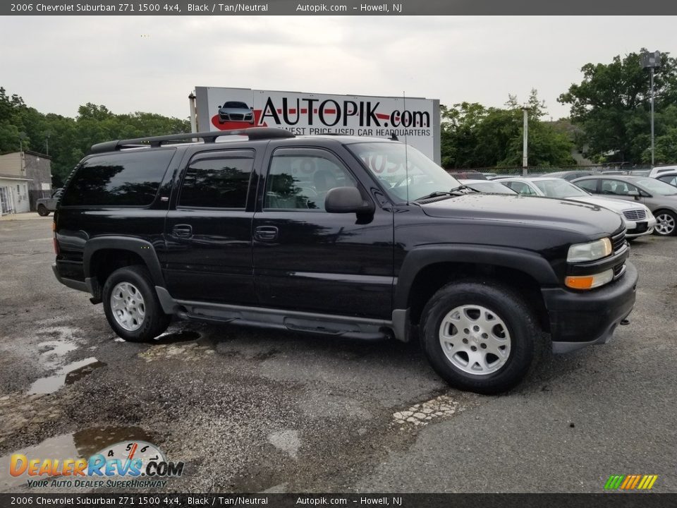 2006 Chevrolet Suburban Z71 1500 4x4 Black / Tan/Neutral Photo #2