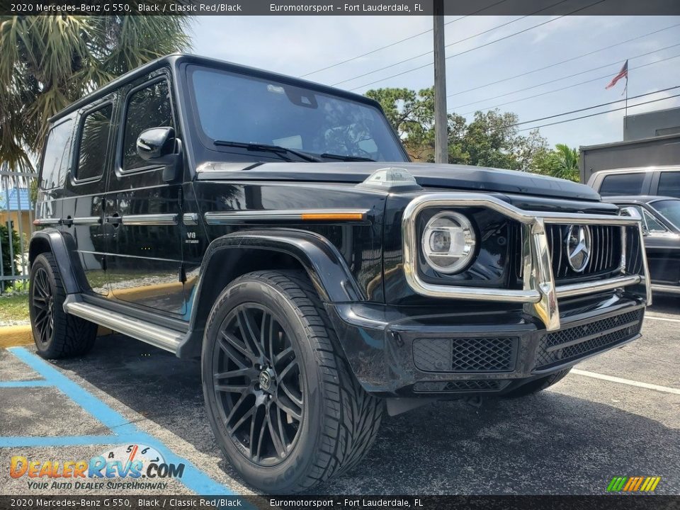 2020 Mercedes-Benz G 550 Black / Classic Red/Black Photo #1