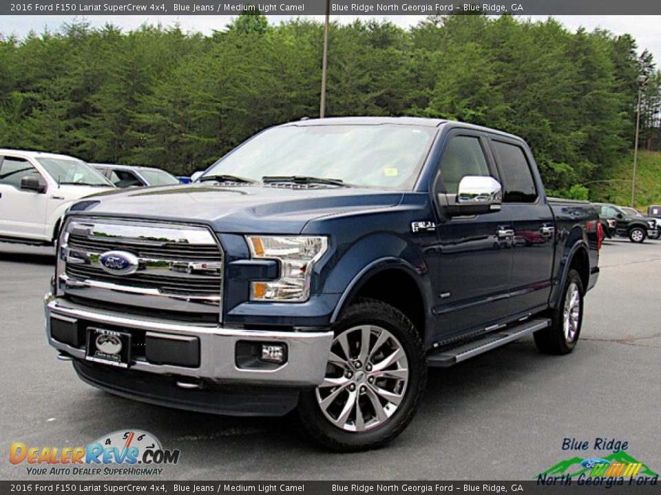 2016 Ford F150 Lariat SuperCrew 4x4 Blue Jeans / Medium Light Camel Photo #1