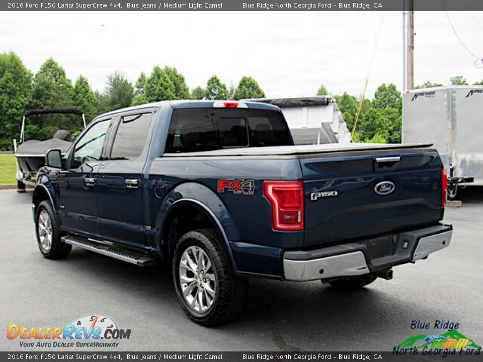 2016 Ford F150 Lariat SuperCrew 4x4 Blue Jeans / Medium Light Camel Photo #3