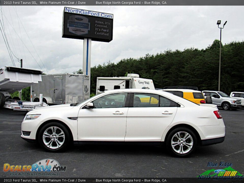 2013 Ford Taurus SEL White Platinum Tri-Coat / Dune Photo #2