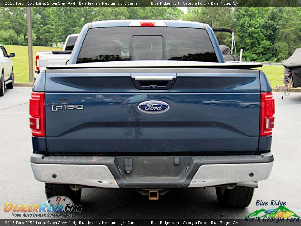 2016 Ford F150 Lariat SuperCrew 4x4 Blue Jeans / Medium Light Camel Photo #4