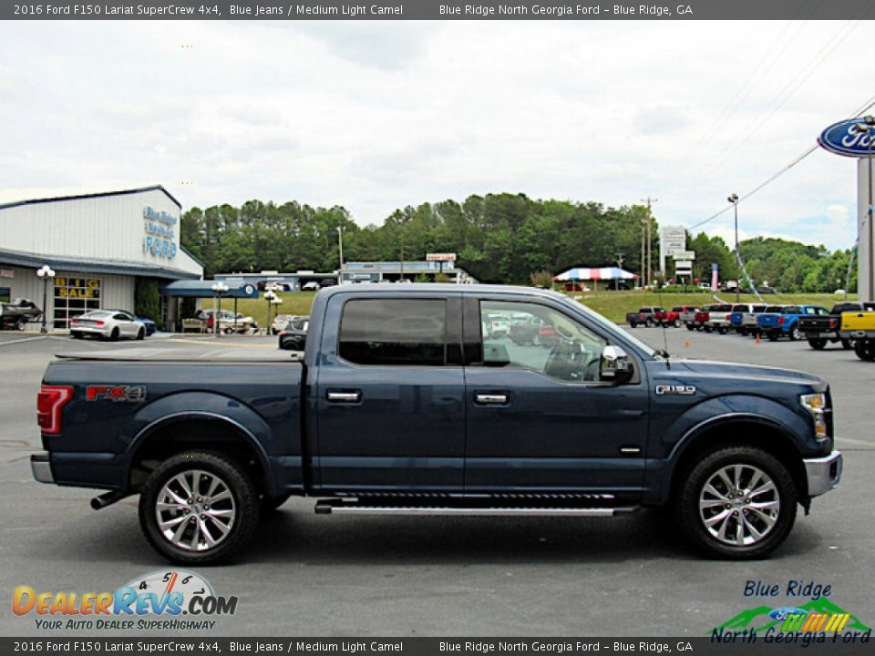 2016 Ford F150 Lariat SuperCrew 4x4 Blue Jeans / Medium Light Camel Photo #6