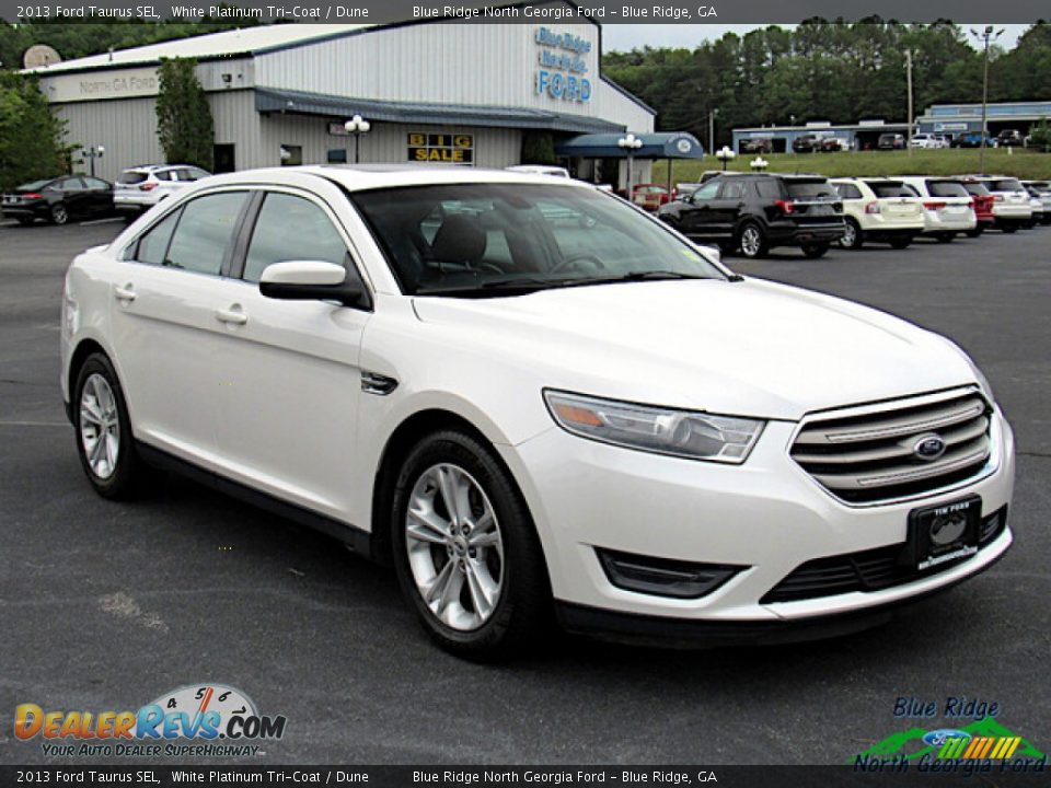 2013 Ford Taurus SEL White Platinum Tri-Coat / Dune Photo #7