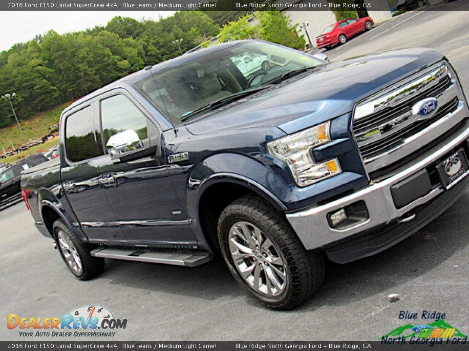 2016 Ford F150 Lariat SuperCrew 4x4 Blue Jeans / Medium Light Camel Photo #28