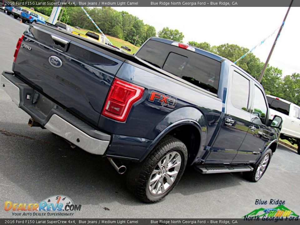 2016 Ford F150 Lariat SuperCrew 4x4 Blue Jeans / Medium Light Camel Photo #29