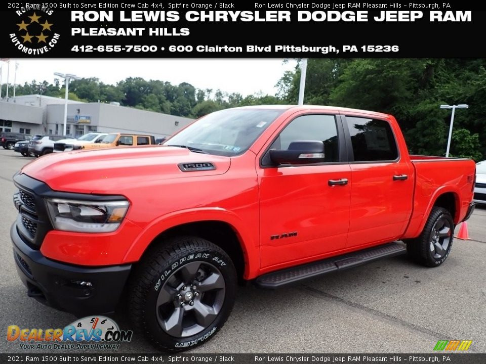 2021 Ram 1500 Built to Serve Edition Crew Cab 4x4 Spitfire Orange / Black Photo #1