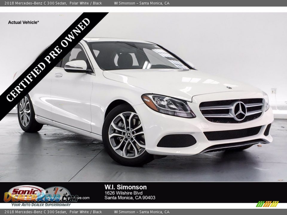 2018 Mercedes-Benz C 300 Sedan Polar White / Black Photo #1