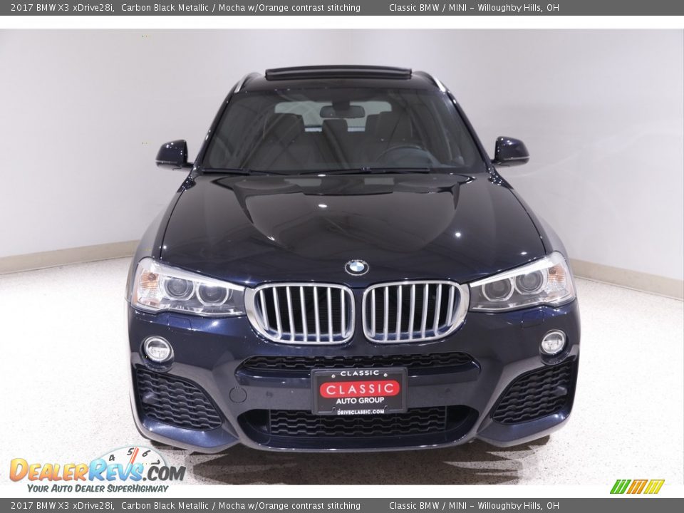 2017 BMW X3 xDrive28i Carbon Black Metallic / Mocha w/Orange contrast stitching Photo #2