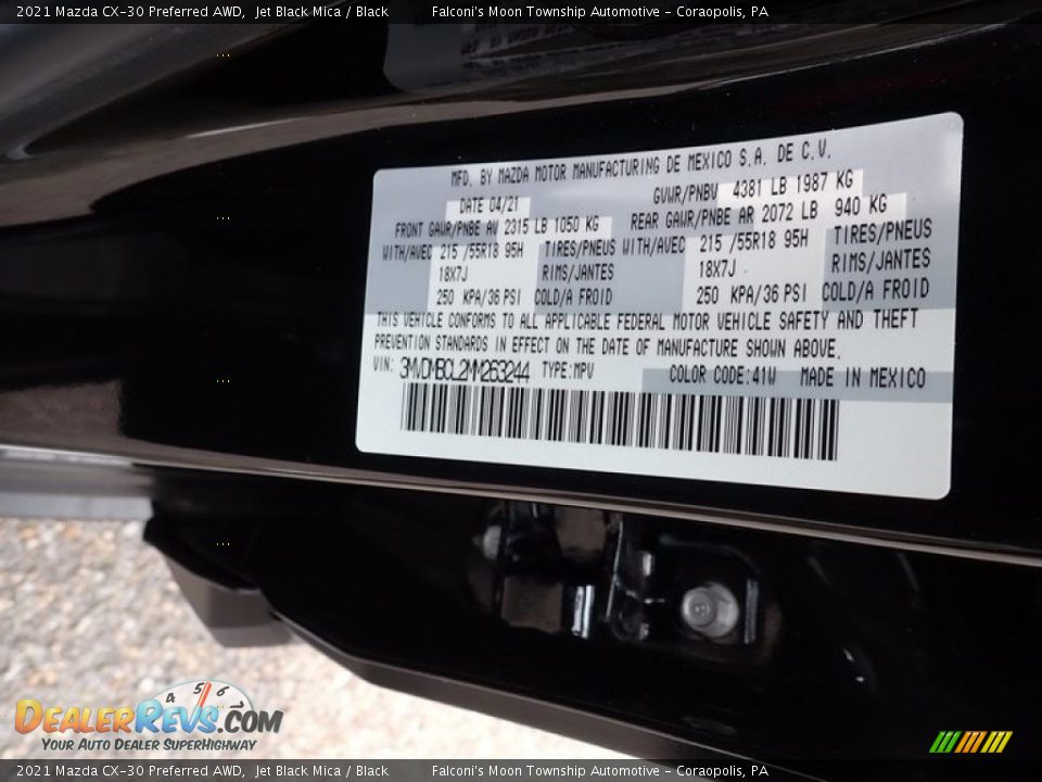 2021 Mazda CX-30 Preferred AWD Jet Black Mica / Black Photo #17