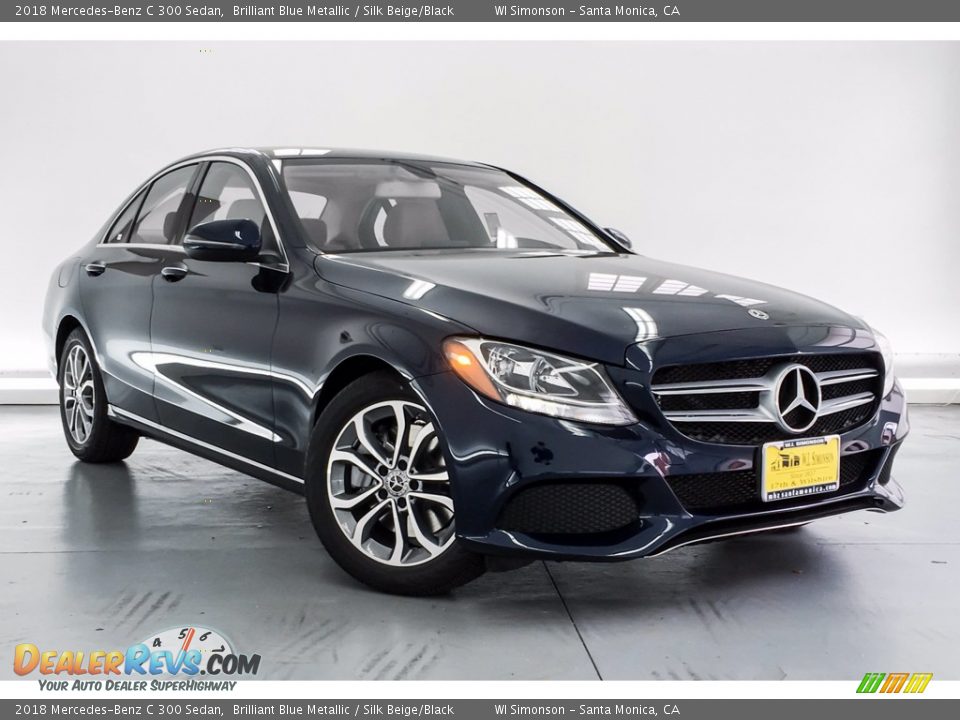 2018 Mercedes-Benz C 300 Sedan Brilliant Blue Metallic / Silk Beige/Black Photo #12