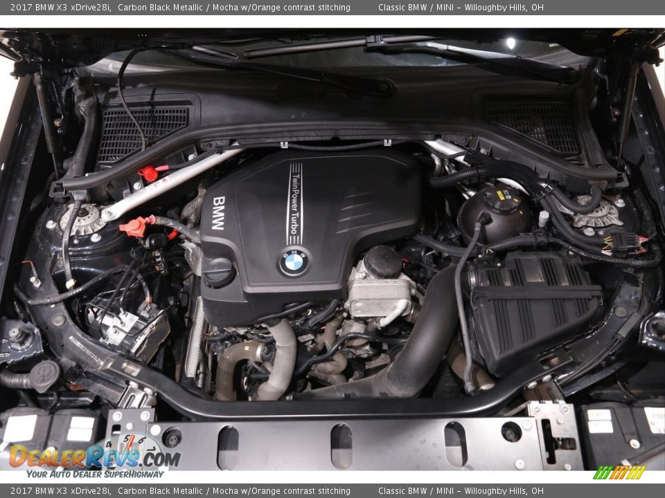 2017 BMW X3 xDrive28i Carbon Black Metallic / Mocha w/Orange contrast stitching Photo #22