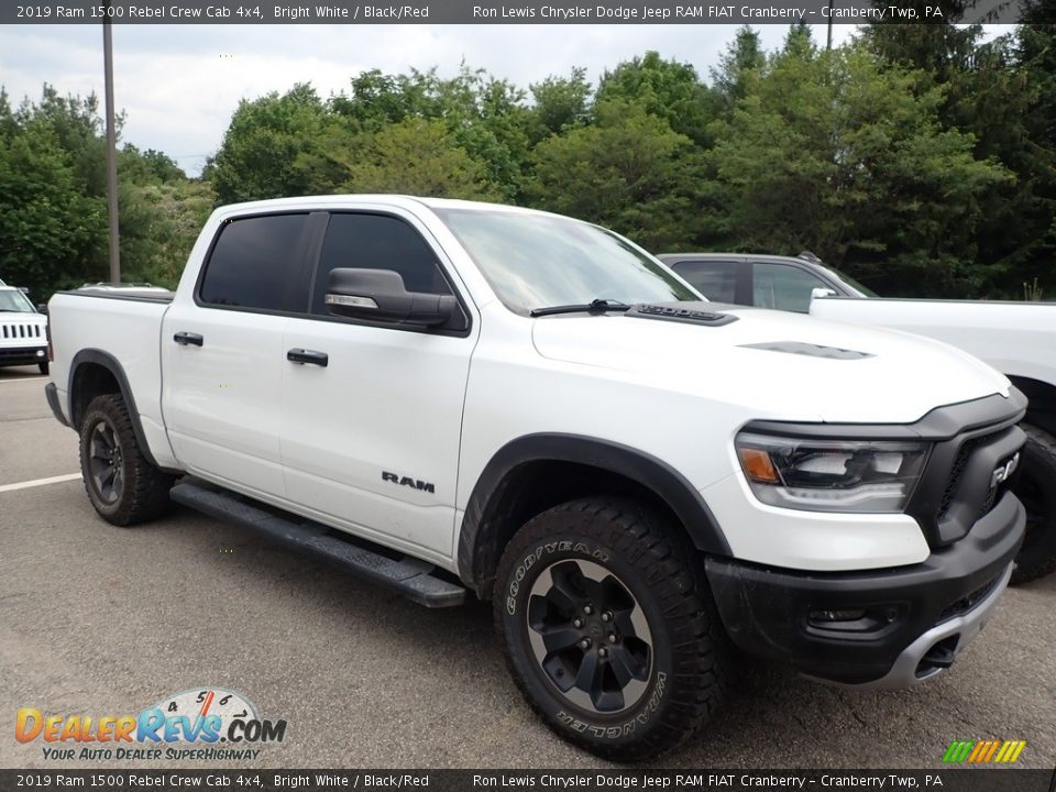 2019 Ram 1500 Rebel Crew Cab 4x4 Bright White / Black/Red Photo #2