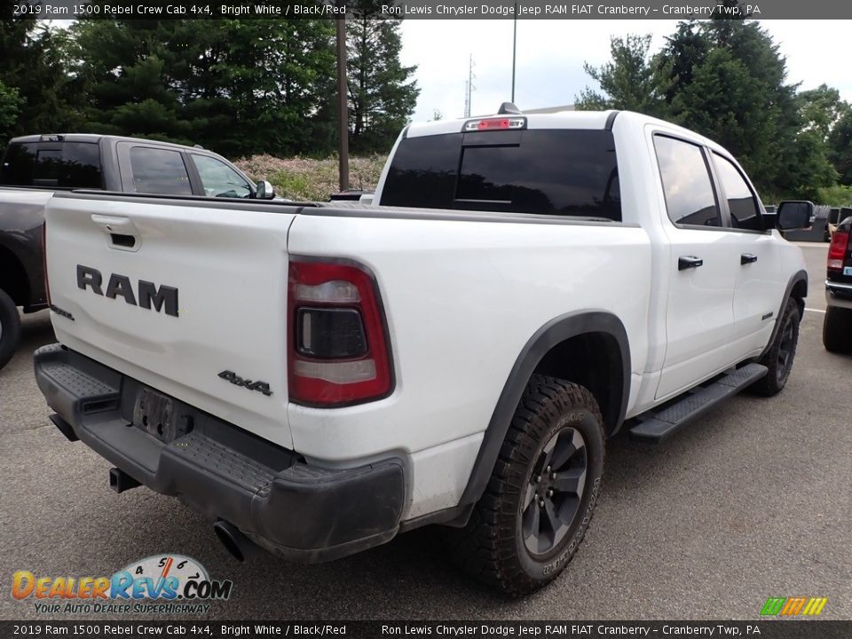 2019 Ram 1500 Rebel Crew Cab 4x4 Bright White / Black/Red Photo #4