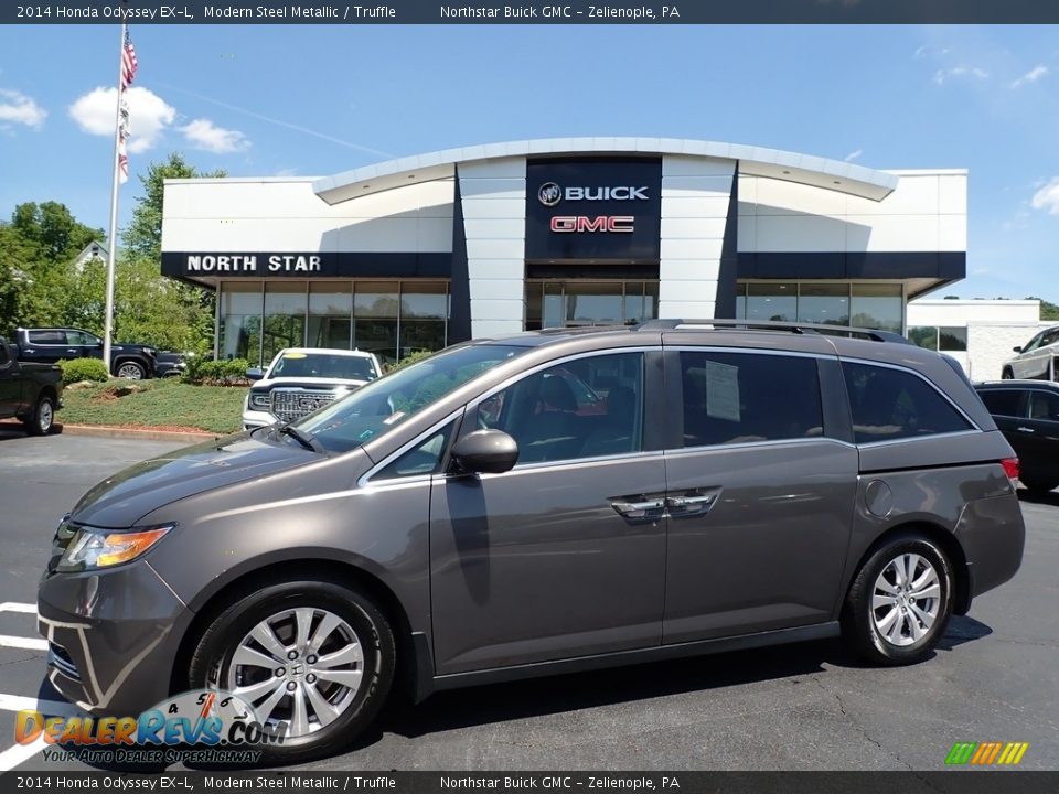 2014 Honda Odyssey EX-L Modern Steel Metallic / Truffle Photo #1