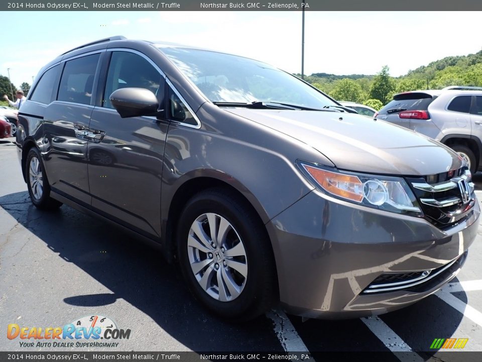 2014 Honda Odyssey EX-L Modern Steel Metallic / Truffle Photo #4