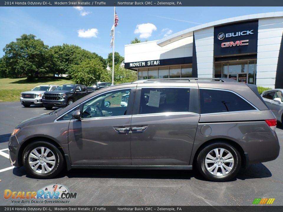 2014 Honda Odyssey EX-L Modern Steel Metallic / Truffle Photo #14