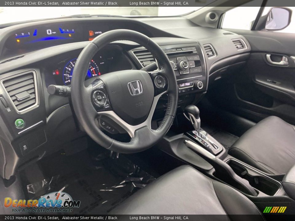 2013 Honda Civic EX-L Sedan Alabaster Silver Metallic / Black Photo #16