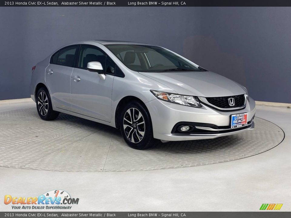 2013 Honda Civic EX-L Sedan Alabaster Silver Metallic / Black Photo #34