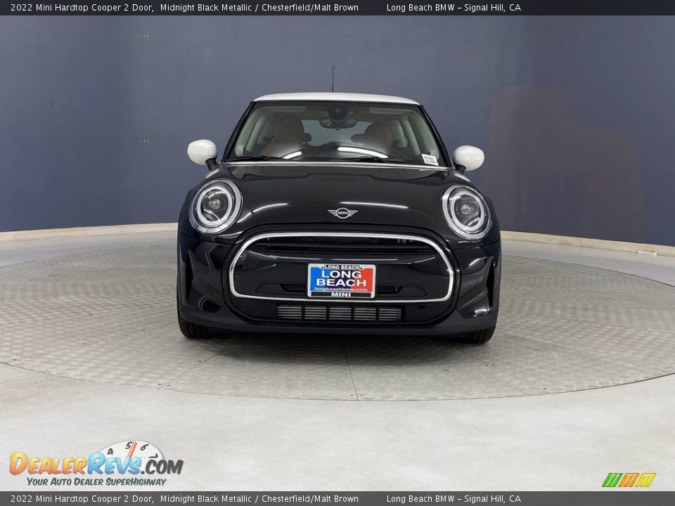 2022 Mini Hardtop Cooper 2 Door Midnight Black Metallic / Chesterfield/Malt Brown Photo #2