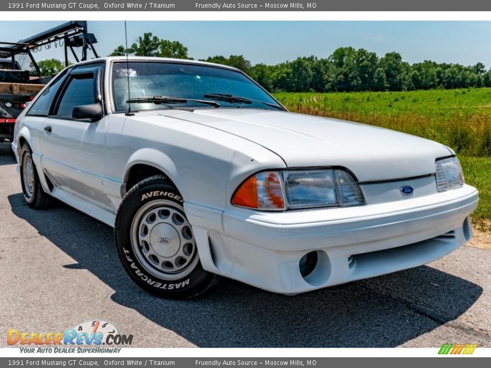 1991 Ford Mustang GT Coupe Oxford White / Titanium Photo #1