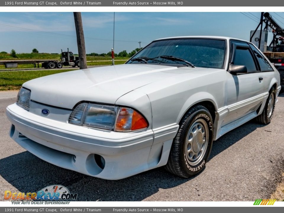 1991 Ford Mustang GT Coupe Oxford White / Titanium Photo #8