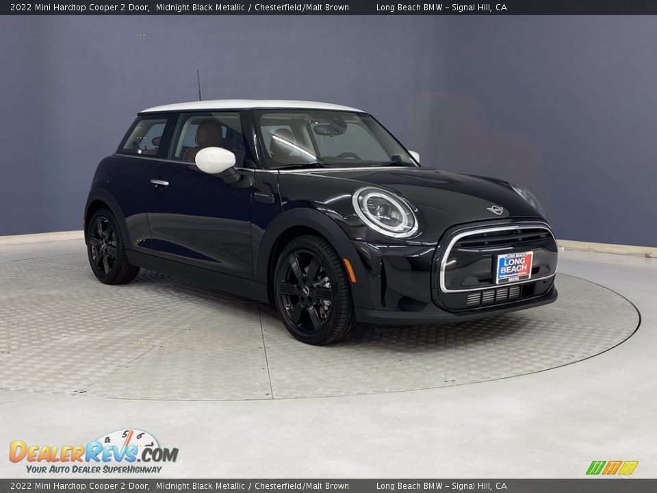 2022 Mini Hardtop Cooper 2 Door Midnight Black Metallic / Chesterfield/Malt Brown Photo #26