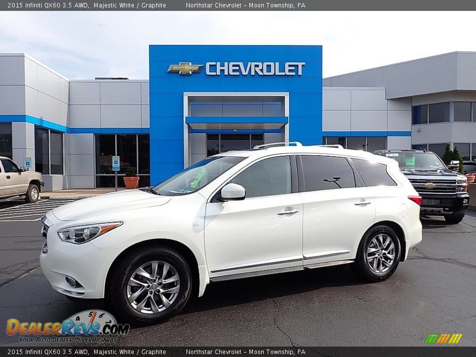 2015 Infiniti QX60 3.5 AWD Majestic White / Graphite Photo #1