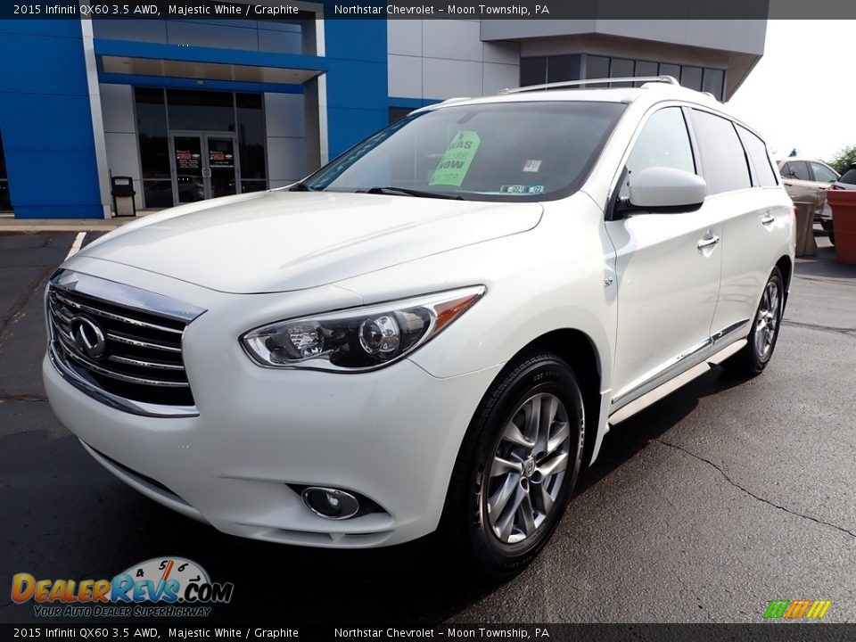 2015 Infiniti QX60 3.5 AWD Majestic White / Graphite Photo #2