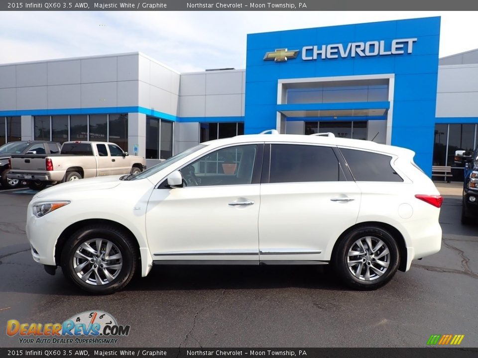 2015 Infiniti QX60 3.5 AWD Majestic White / Graphite Photo #3