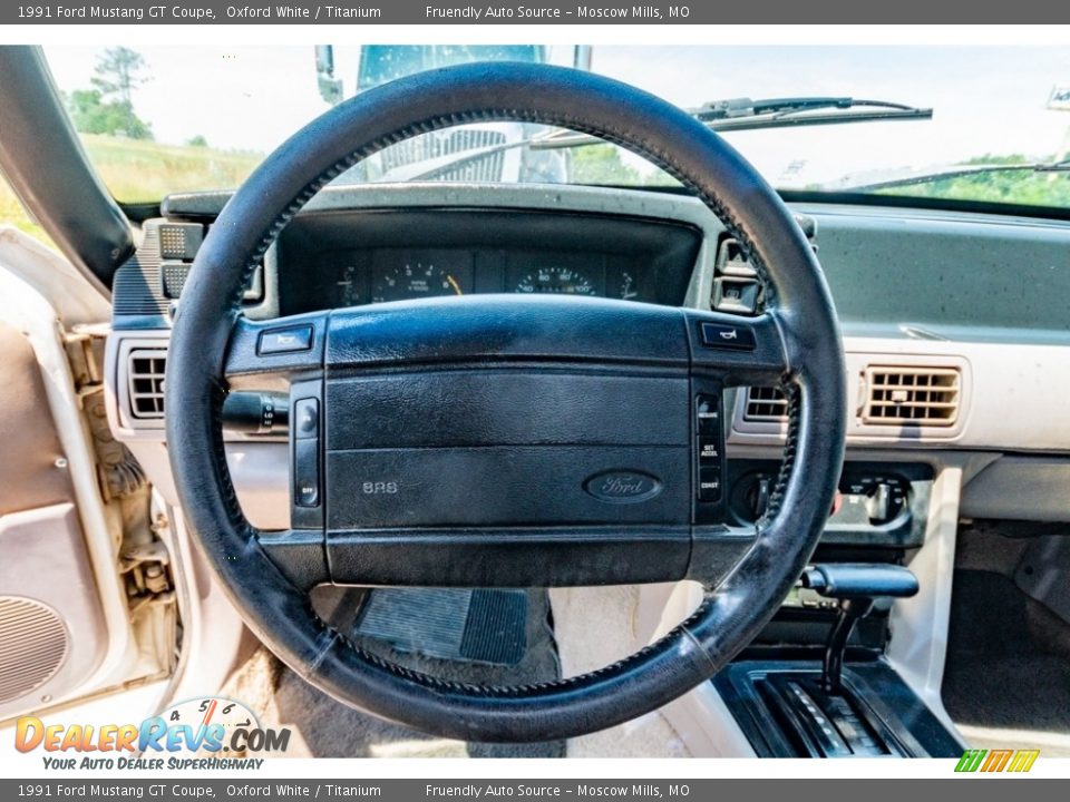 1991 Ford Mustang GT Coupe Oxford White / Titanium Photo #29