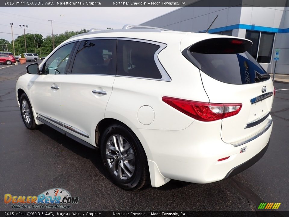 2015 Infiniti QX60 3.5 AWD Majestic White / Graphite Photo #4