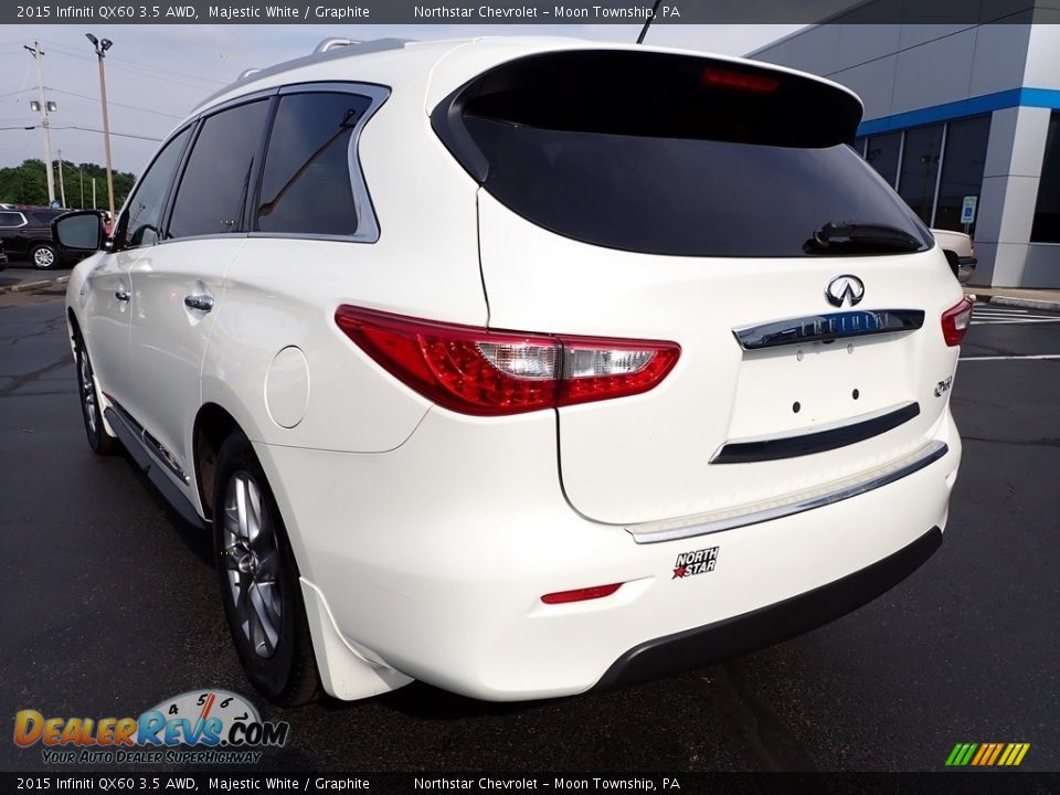 2015 Infiniti QX60 3.5 AWD Majestic White / Graphite Photo #5