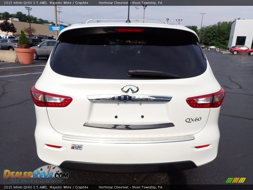 2015 Infiniti QX60 3.5 AWD Majestic White / Graphite Photo #6