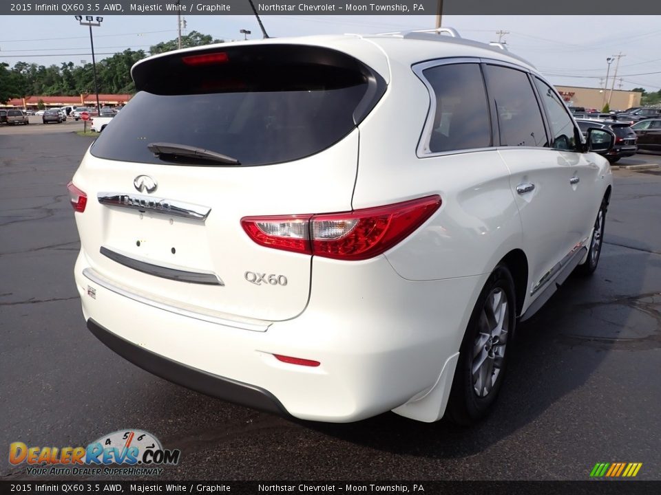 2015 Infiniti QX60 3.5 AWD Majestic White / Graphite Photo #8