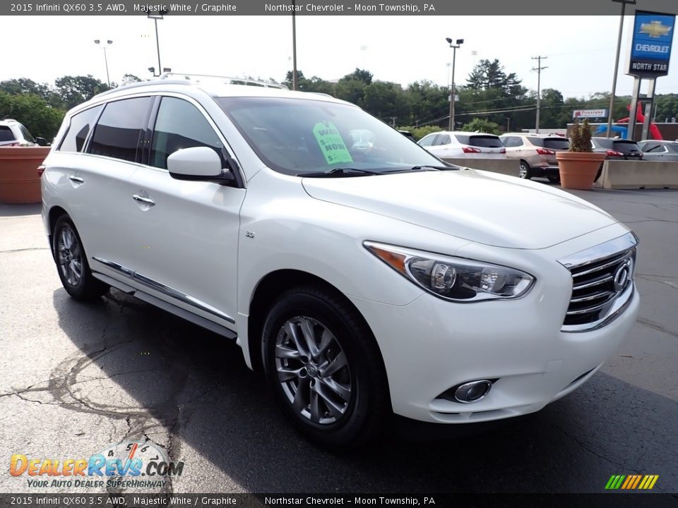 2015 Infiniti QX60 3.5 AWD Majestic White / Graphite Photo #11