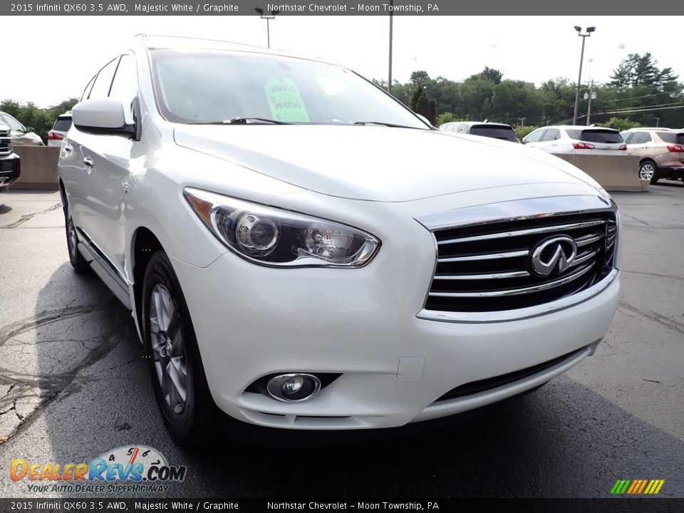 2015 Infiniti QX60 3.5 AWD Majestic White / Graphite Photo #12