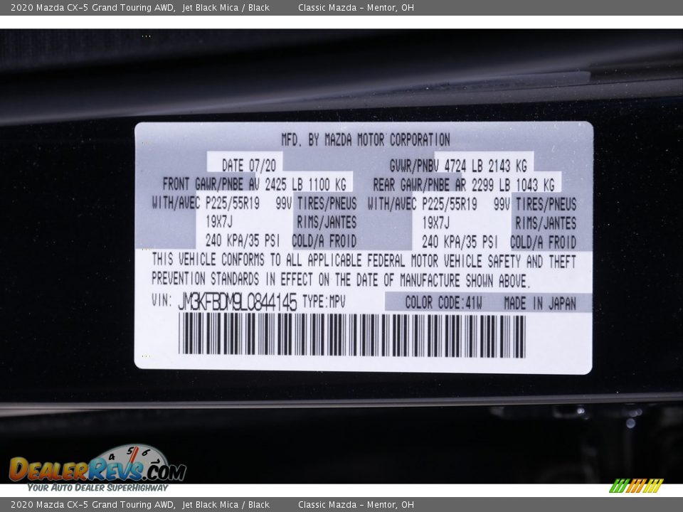 2020 Mazda CX-5 Grand Touring AWD Jet Black Mica / Black Photo #19