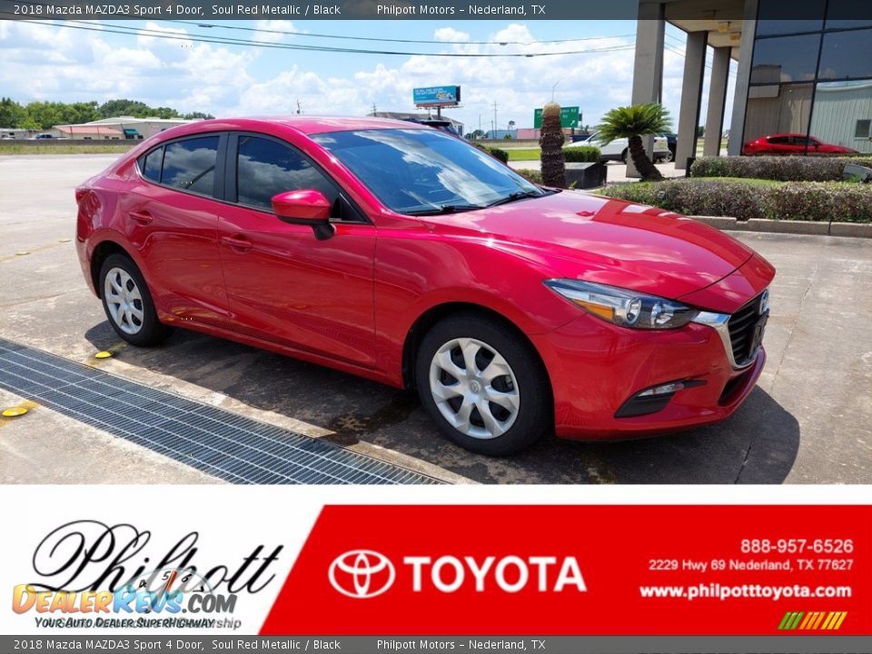 2018 Mazda MAZDA3 Sport 4 Door Soul Red Metallic / Black Photo #1